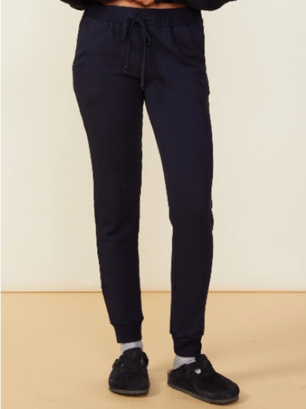 Monrow Supersoft Fleece Jogger Black Thick Knit